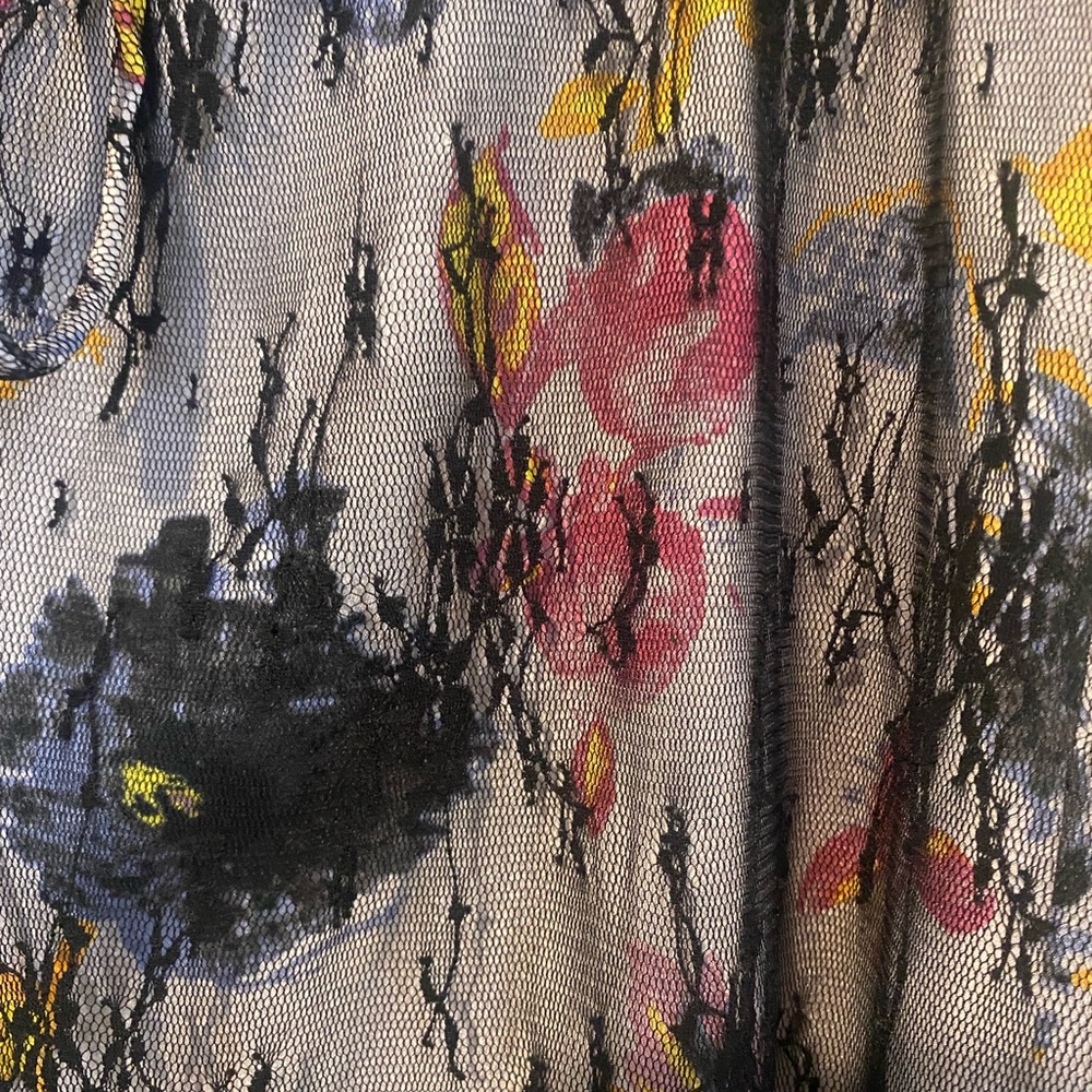 Anna Sui Layered Crepe De Chine And Lace Mini Dress 4 USA - Picture 5 of 10